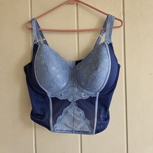 Adore Me Lace Blue Bra Corset Size 2x